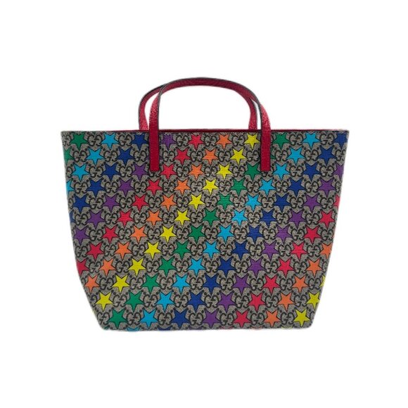 Tote Bag with Star Motif in Bright Colors and Classic Monogram - Picture 1 of 6